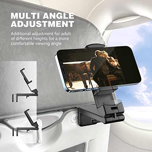 Perilogics Airplane Phone Holder Mount Universal in Flight Hands Free Viewing with Multi-Directional Dual 360 Degree Rotation (Black/Lavender) - color: Black / Lavender