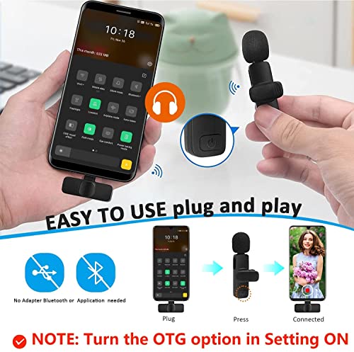 MAYBESTA Wireless Lavalier Lapel Microphone for iPhone Android Phone Laptop - Bluetooth Mini Mic with USB C Interface for YouTube Tiktok Video Recording Interview Podcast Vlog