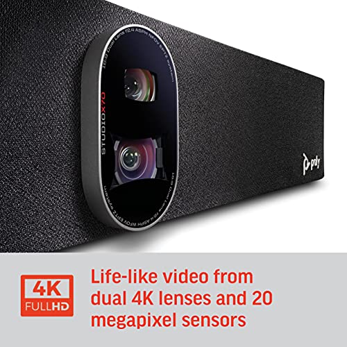 Poly Studio X70 Video Bar + TC8 Touch Controller (Plantronics + Polycom) - 4K Audio & Video Conferencing for Large Conference Rooms - Camera, Speakers, Mics - Works with Teams, Zoom & More (Renewed)