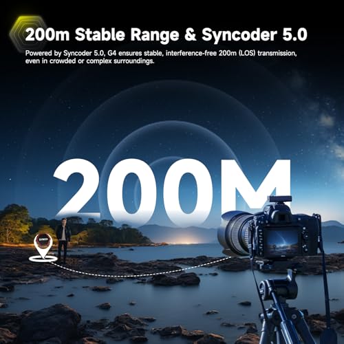 SYNCO G4 Wireless Lavalier Microphone System 2.4G with 200M Range 2.0 Noise Cancellation,Magnetic Clip Design,Portable Charging Case 8H Mini Mic for Broadcasting Vlog Stream YouTube DSLR Smartphone