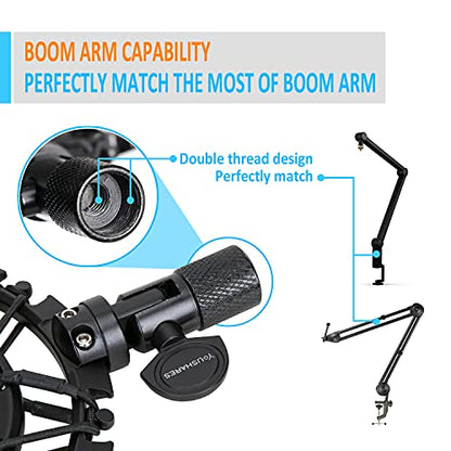 YOUSHARES Blue Yeti X Shock Mount, Latest Alloy Shockmount Reduces Vibration and Shock Noise Matching Boom Arm Mic Stand, Designed for Blue Yeti X Microphone - color: Shock Mount