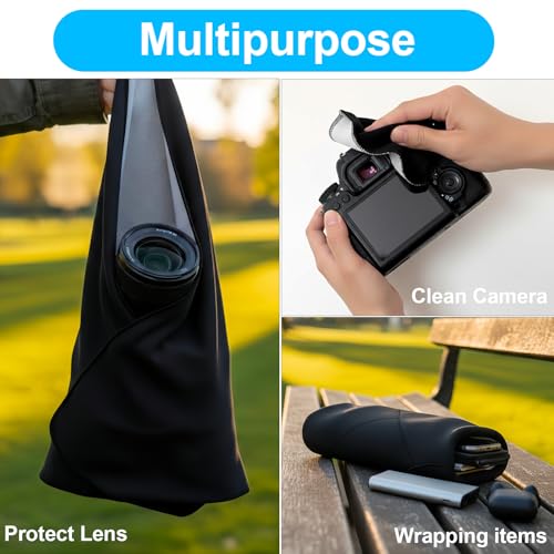 Camera Wrap, Protective Self-Adhesive Cloth, 17.7''×17.7'' Anti-Scratch Camera Sleeve, Washable Lens Pouch for DSLR, Phone, Laptops, Cosmetic