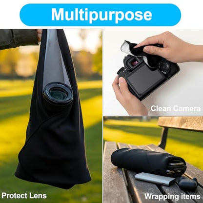 Camera Wrap, Protective Self-Adhesive Cloth, 17.7''×17.7'' Anti-Scratch Camera Sleeve, Washable Lens Pouch for DSLR, Phone, Laptops, Cosmetic