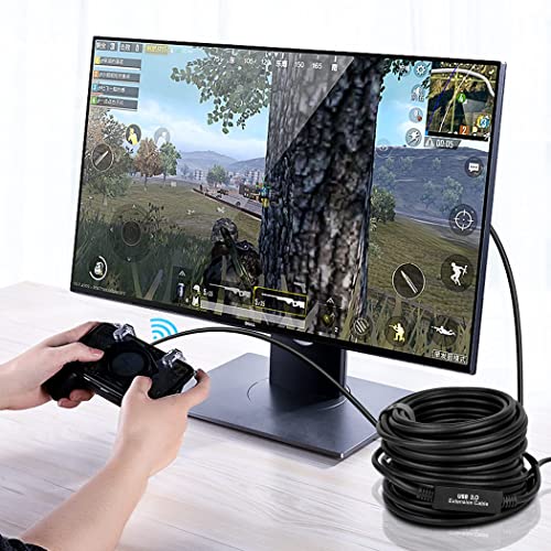 50FT USB 3.0 Active Extension Cable, USB Extension Cord A/M to A/F (15M) for USB HUB,Webcam,Xbox,Oculus Quest 2/3 VR,PS4,Printer,External Hard Disk - size: 50FT