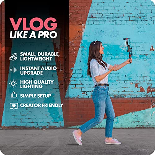 Movo Content Creator Video Kit with VXR10 Shotgun Condenser Video Microphone and Mini LED Video Light - Compact Mic and Light for Cameras and Smartphone Video