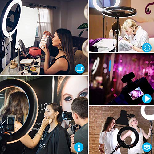Ring Light 18 Inch LED Ringlight Kit with 73 inch Tripod Stand with Phone Holder Adjustable 3200-6000k Color Temperature Circle MUA Lighting for Camera for Vlog, Makeup,Youtobe, Video Shooting, Selfie - style: 18 Inch Ringlight