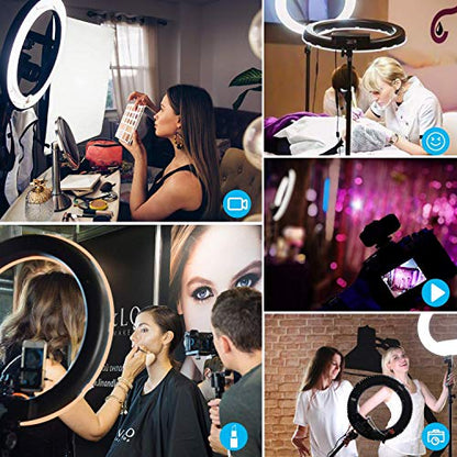 Ring Light 18 Inch LED Ringlight Kit with 73 inch Tripod Stand with Phone Holder Adjustable 3200-6000k Color Temperature Circle MUA Lighting for Camera for Vlog, Makeup,Youtobe, Video Shooting, Selfie - style: 18 Inch Ringlight