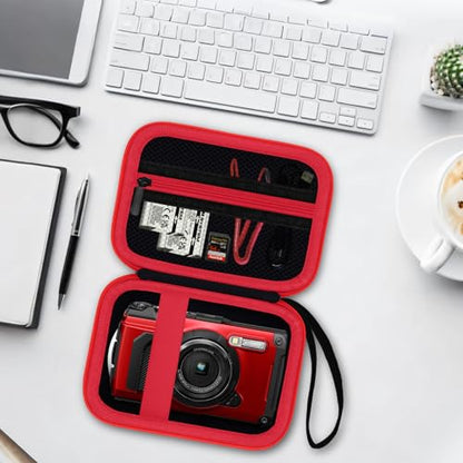 Camera Case for Olympus Tough TG-7 / OM System TG-6 / TG-5 / TG-4 Waterproof Digital Camera - Blackred (CASE ONLY) - color: Blackred