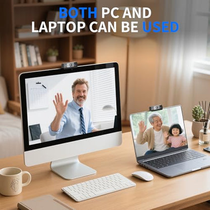 4K Webcam with Microphone, 24MP Ultra HD Web Cam for Desktop Computer, Streaming Camera for PC with Auto Light Correction & Wide Angle, Plug and Play USB Computer Camera for Laptop/Mac/Zoom/Teams - style: K1-4K