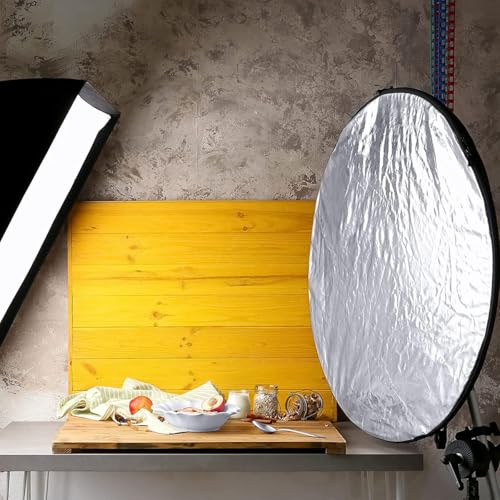 Light Reflectors for Photography 51inch/130cm 5 in 1 Large Photography Reflector Collapsible Multi Disc with Clip for Studio Photography Lighting Reflector and Outdoor Lighting - size: open size:130cm/51inch