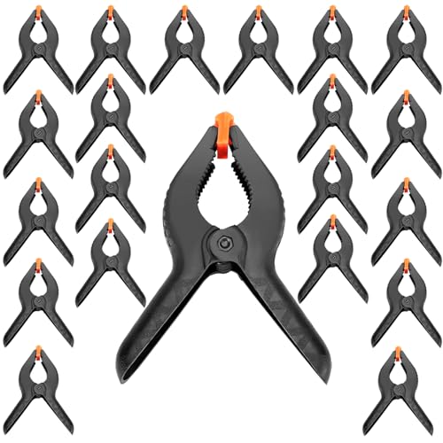 ZOENHOU 4.5 Inch 20 PCS Spring Clamp Set, Nylon Plastic Clips Heavy Duty Clamp with Flexible Jaw Pad and Anti-slip Handles for Woodworking Backdrop Photo Studio Craft DIY Art - size: 4.5 Inch 20PCS