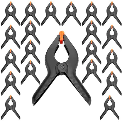 ZOENHOU 4.5 Inch 20 PCS Spring Clamp Set, Nylon Plastic Clips Heavy Duty Clamp with Flexible Jaw Pad and Anti-slip Handles for Woodworking Backdrop Photo Studio Craft DIY Art - size: 4.5 Inch 20PCS