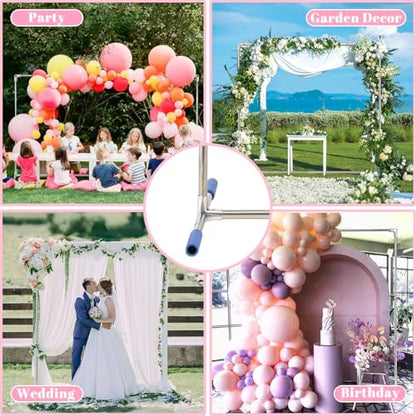 Wedding Arch Backdrop Stand,7x6 FT Metal Arch Backdrop Stand for Ceremony, Stainless Steel Square Backdrop Stand for Parties,Wedding,Birthday,Anniversary,Baby Shower,Garden Decorations - size: 7*6 ft