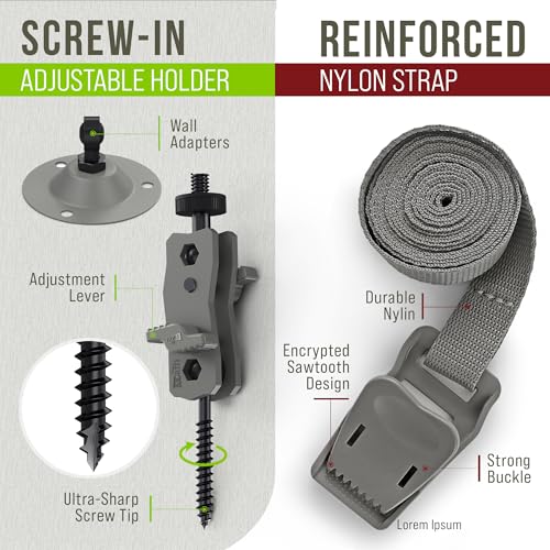 The...Cam Trail Camera Mount Kit – 6 Pack (3 Metal Mounts + 3 Straps), 360° Adjustable Tree & Wall Mount for Hunting & Security Cameras
