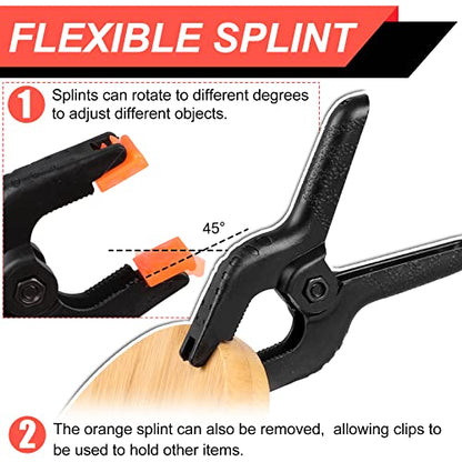 2 Pack Spring Clamps, 8.5inch Plastic Clips, Small Backdrop Clips, Clamps Heavy Duty, Spring Clips for Crafts, Backdrop Stand, Woodworking, Photography Studios (Black) - size: 2 Pack,8.5inch