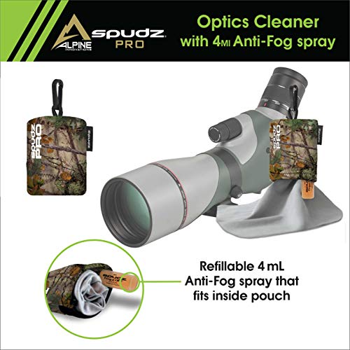 SPUDZ Pro | 10" x 10" Microfiber Cloth Screen & Lens Cleaner w/ 4ml Bottle | - color: Stealth Shadow W/ Bottle of Fogzoff