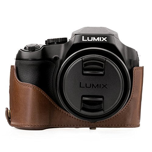 MegaGear Panasonic Lumix DC-FZ80, FZ82 Ever Ready Leather Camera Case and Strap, with Battery Access - Dark Brown - MG1224 - color: Dark Brown