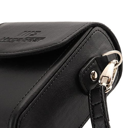 MegaGear MG766 Leather Camera Case with Strap compatible with Canon PowerShot G7 X Mark III, G7 X Mark II, G7 X - Black - color: Black