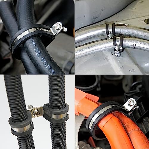 50 PCS 1/4 Inch Cable Clamps, 304 Stainless Steel Cable Clamps, Insulated Clamp, Hose Clamp, Pipe Clamp, Sturdy Clamp, and Wire Clamp by RTHIEAI - size: 1/4 Inch, style: 50 pcs