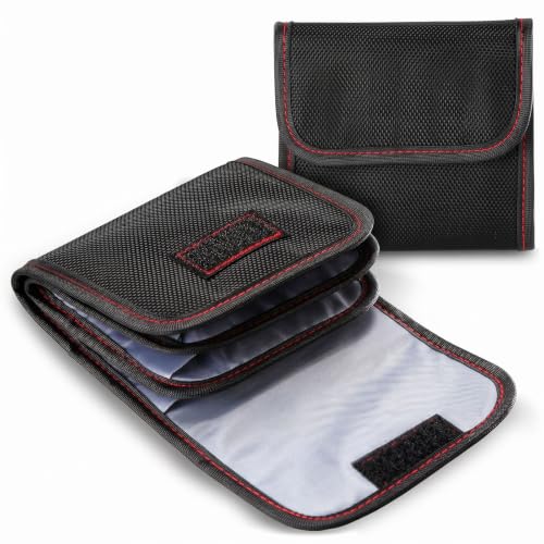 DomeStar Filter Case, 2PCS 3-Pocket Camera Lens Filter Carry Case Professional Photography Filter Holder Belt Bag Pouch Water-resistant and Dustproof Design for 25mm-82mm Filters