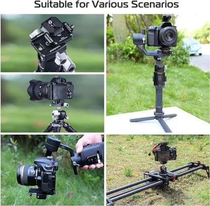 VIJIM FALCAM F38 Quick Release Plate,38mm Universal Camera Mounting Adapter w 1/4in-3/8in Screw Thread,Aluminum Quick Release System QR Plate,Fits for Sony Canon Tripod Monopod DSLR Stabilizer Slider