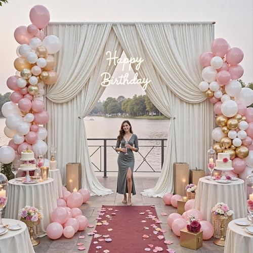 10ftx12ft Wrinkle Free Champagne Backdrop Curtain,2 Panels 12FT Height Wedding Backdrop Drapes,Silky Polyester Back Drop Cloth for Birthday Photography Background Party Backdrop Draping - color: Champagne, size: (W)5ft x (H)12ft (2 Panel)