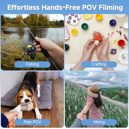 Neck Phone Holder, Hands Free POV/Vlog Neck Phone Holder for Recording, Anti-Shake Chest Strap, for iPhone Android, 360° Adjustable