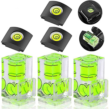 6 Pack Camera Hot Shoe Level, Hot Shoe Bubble Level Camera Hot Shoe Cover 2 Axis Bubble Spirit Level Compatible with DSLR Film Camera Canon Nikon Olympus,Combo Pack - 2 Axis and 1 Axis - size: 1 Axi & 2 Axis