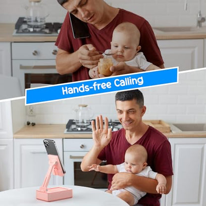 TechGlow Gifts for Men Women Foldable Cellphone Stand with Charging Function Birthday Gift Idea for Mom Dad Cool Gadget Tech Gifts-Pink - color: Pink