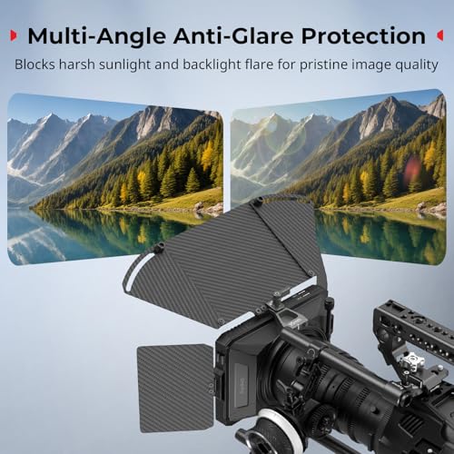 SmallRig Mini Matte Box Pro Flag Kit with Two 4 x 5.65 Filter Frame, Modular Anti-Glare System with Φ67/72/77/82-95mm Adapter Ring, Carbon Fiber Lightweight Design - size: Mini Matte Box Pro