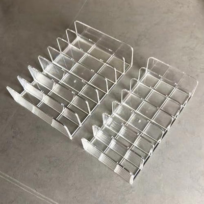 14 Slots Universal Multi Device Organizer Dock Space-Saving Acrylic Clear Multi Phone Stand Holder Divider for iPhone Portable External Hard Drive HDD Phone Cases External CD/DVD Drive