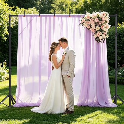 Forlogic 10x7.5Ft Backdrop Stand, Heavy Duty Adjustable Photo Back Drop Stand for Party, Photography, Banner Stand (Includes Six Background Stand Clamps)
