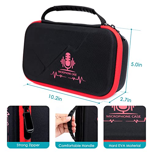 YOUSHARES MV7 Microphone Case Bag with Mic Cover Foam - Mic Case Hard Carring Case with Windshield Compatible with Shure MV7 USB Condenser Microphone - color: Shure MV7 Case