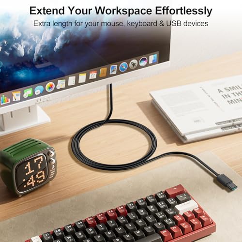 Vanjua 2 Pack USB Extension Cable-3.3FT, USB 3.0 Extension Cable, Male to Female Cord High Data Transfer Compatible with Webcam,USBKeyboard,Flash Drive,Hard Drive,Printer,Camera and More
