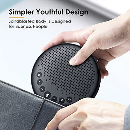 EMEET Conference Speaker and Microphone Luna 360° Voice Pickup w/Noise Reduction/Mute/Indicator USB Bluetooth Speakerphone w/Dongle for 8 People Daisy Chain for 16 Compatible with Leading Software - size: Black Luna for 8