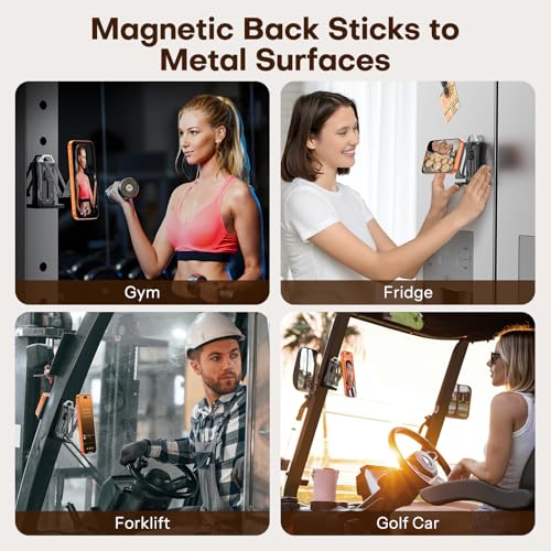 OMOTON TP02 360° Rotating for MagSafe Tripod, Aluminum Magnetic Phone Tripod for iPhone 17/16/15 Pro Max Air Women Men, Foldable Cell Phone Stand Fits Vlog, Gym, Travel Essentials Accessories Gift - color: 1-Black