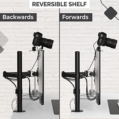 HumanCentric DSLR Monitor Mount Small, Desk Camera Mounting, Light Webcam, Microphone Shelf for Monitor VESA Arm, Replace Clamp Tripods, 100x100mm Patterns, Aluminum, Hardware Included - size: Small Shelf