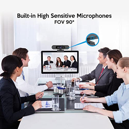 TOALLIN 1080P Webcam for Windows Hello Face Login, IR Facial Recognition, Windows Hello Compatible Webcam with Microphone, Computer Camera, Wide Angle View USB Web Camera with Privacy Cover - style: 1080P Webcam with Windows Hello