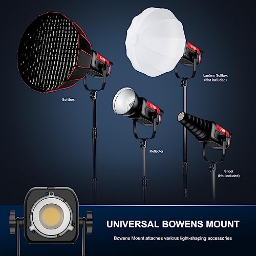 GVM 200W LED Video Light with Softbox, SD200B Photography Lighting Kit with Bluetooth Mesh Network/DMX Control, 2700K-6800K Studio Light Continuous Lighting Kit, 45400lux/1m, 12 Scene Effects - size: SD200BSET1