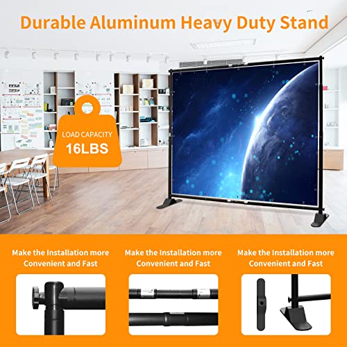 FUDESY 10 x 8ft Backdrop Banner Stand, Heavy Duty Adjustable Photo Background Stand Kit with Carrying Bag, Step and Repeat Frame Stand for Parties Wedding Trade Show Photo Booth Display - size: 8x10ft