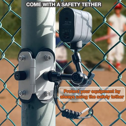 Magnetic Fence Mount for Mevo Start, GoPro, iPhone and Action Cameras - Two 1/4" Mount Points, Camera Magnet Holder for Game Changer at Baseball Field