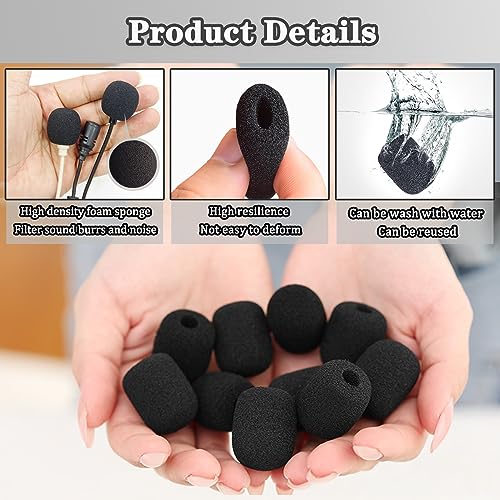 Headset Microphone Covers Foam, Lapel Headset Microphone Windscreen Sponge Foam Microphone Windscreen Mini Foam Cover for Variety of Headset Microphone Noise Reduction (5pcs) - size: 5pcs