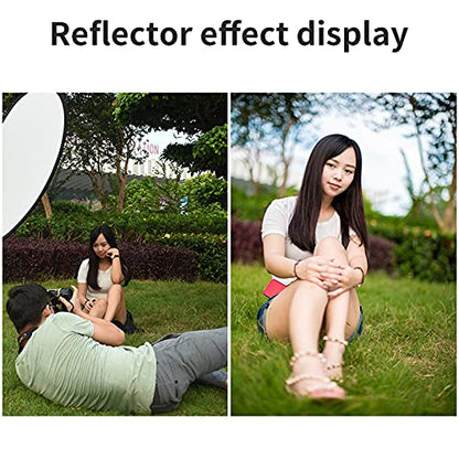 GODOX 32"x47"/80x120cm Collapsible Photography Light Reflector, 5-in-1 Oval Multi Disc Diffuser with Carrying Bag - Gold, Silver, Black, White, Translucent for Video Studio Outdoor Lighting - size: 32x47inch/80x120cm