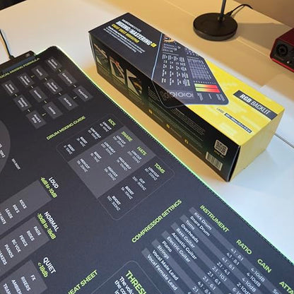 Mixing & Mastering Cheat Sheet Mousepad – 35×25cm (13.8"x9.8") & 80×30cm (31.5"x11.8") – Studio Desk Mat for Music Producers, DJs & Engineers – LED Version Available - size: XXL with LED (800x300mm)
