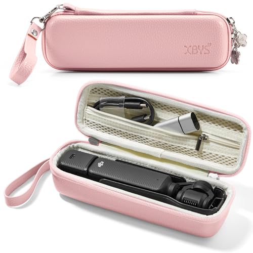 Hard Carrying Case for DJI Osmo Pocket 3 / Pocket 4 and Accessories, Small Compact Portable Storage Bag with Wrist Strap & Two-Way Zipper (Pink, Small) - color: Pink