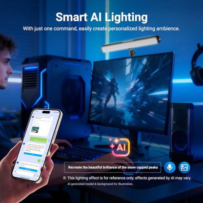 NEEWER Dual Sided RGB LED Streaming Key Light, Smart Desk Lamp Compatible with Alexa Google Assistant for Gaming Video Conference, 16 Million Colors, 2700K-7000K/CRI97+ Studio Tube Lighting, NG01