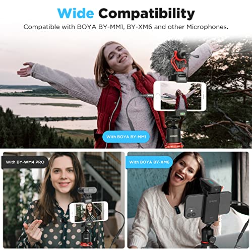 BOYA by-K3 Female 3.5mm TRRS Microphone Adapter Cable to MFi Certified Lightning Connector Dongle, Headphones Adapter for iPhone 12 Mini 12 Pro Max 11 Pro Max X XR XS iPhone 7 7P 8 8P