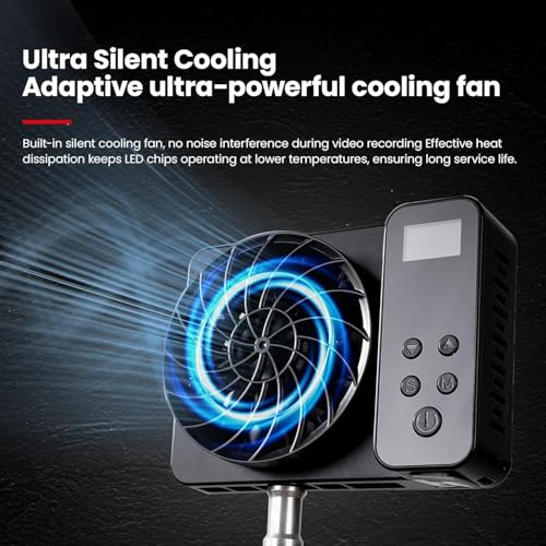 Walking Way Led 100W Video Camera Light Kit, 2800K-6800K Bi-Color Continuous Output Lighting for Photography, Cob Camera Lights with LED Screen 3 Powering, for Film Making, Photography Studio, Black - color: Black