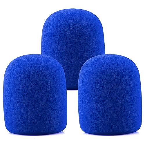 LEFXMOPHY SM57 Pop Filter for Shure SM57 / 545 / Beta SM57A Series Mics Replacement for A2WS Microphone Spongue Windscreen 3-Pack Blue Foam Cover - color: 3-PACK BLUE