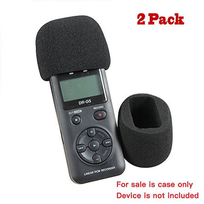 Hermitshell 2 Pcs Foam Windscreen Fits TASCAM DR-05 / Tascam DR-05X / TASCAM DR-07X / TASCAM DR-07XP Portable Digital Recorder